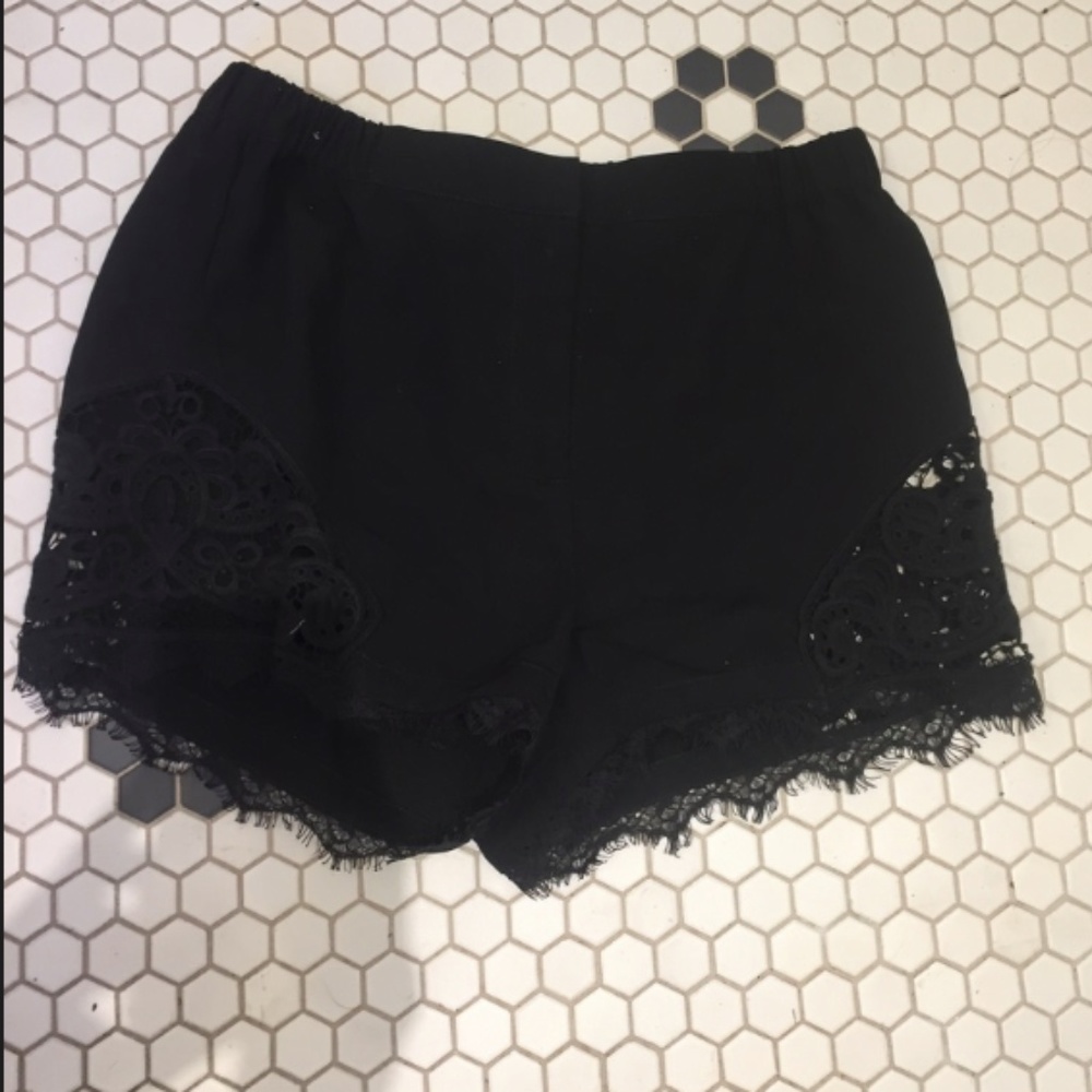 Black Crochet Shorts